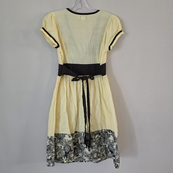 Forever 21 Vtg Womens Y2k Yellow‎ Dress Size Small Babydoll Cottagecore - Picture 7 of 7
